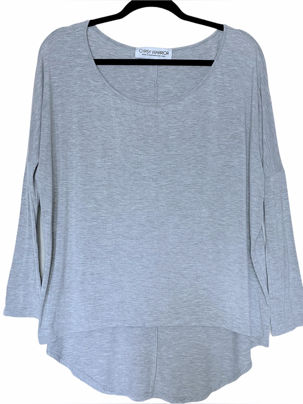 Gypsy Warrior Gray Oversized Long Sleeve Top Size Small